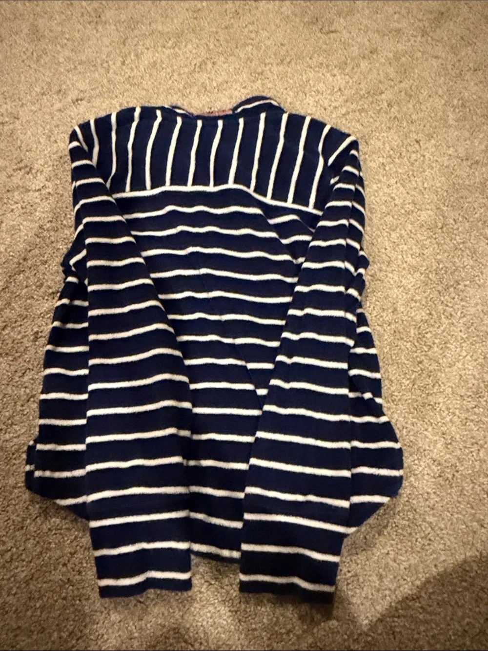 Vineyard Vines Navy & White Striped Kids Fleece Pullover